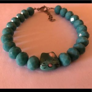 Hand made ceramic kitty bracelet